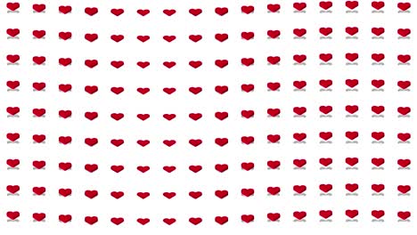 fondo isométrico romántico corazones rojos onda vertical