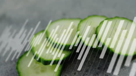 animation of data processing over sliced cucumber