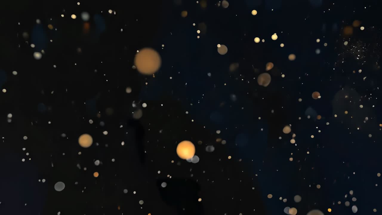 Starting with light specks drifting across void, glowing orb rising to center as particles swirling