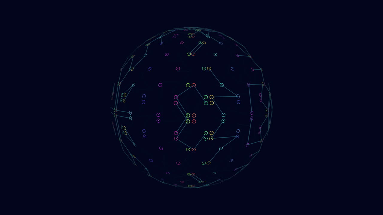 Mesmerizing 3d sphere with grid pattern of lines and dots