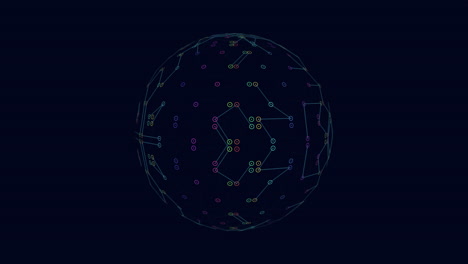 Fascinante-Esfera-3d-Con-Patrón-De-Cuadrícula-De-Líneas-Y-Puntos