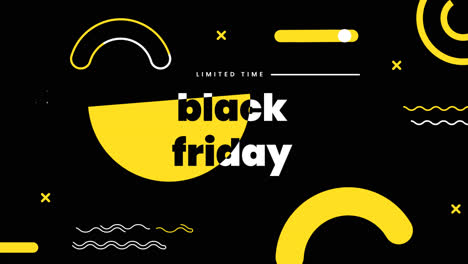 movimiento gráfico de la colección de publicaciones de instagram de viernes negro plano