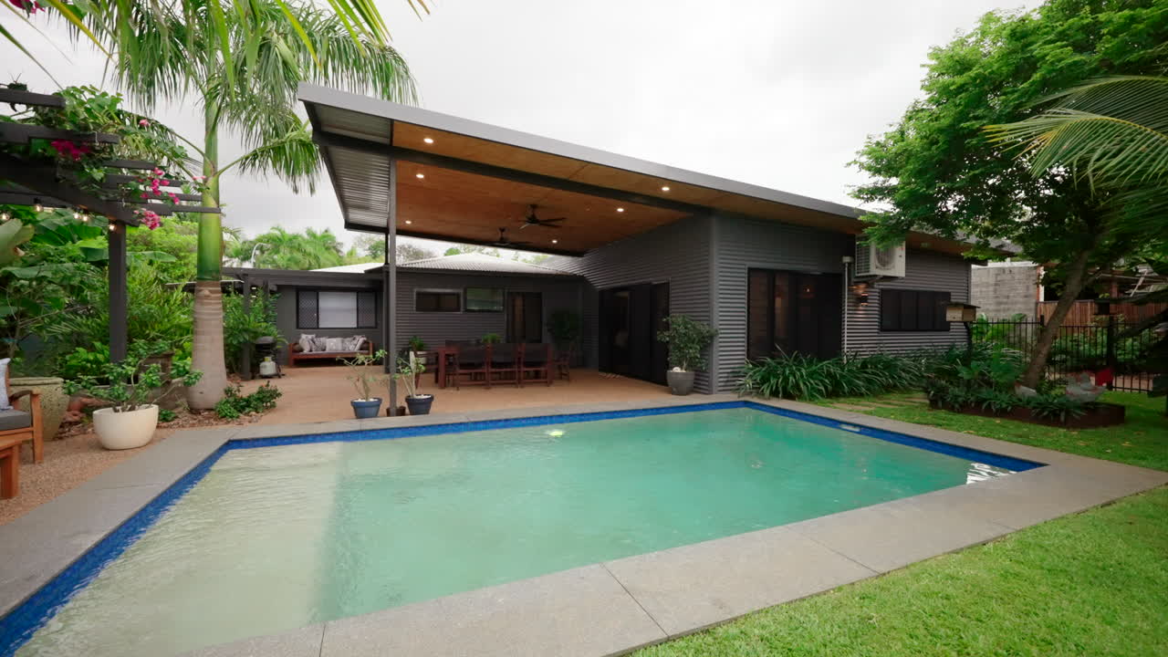Lush green mower tropical architecture