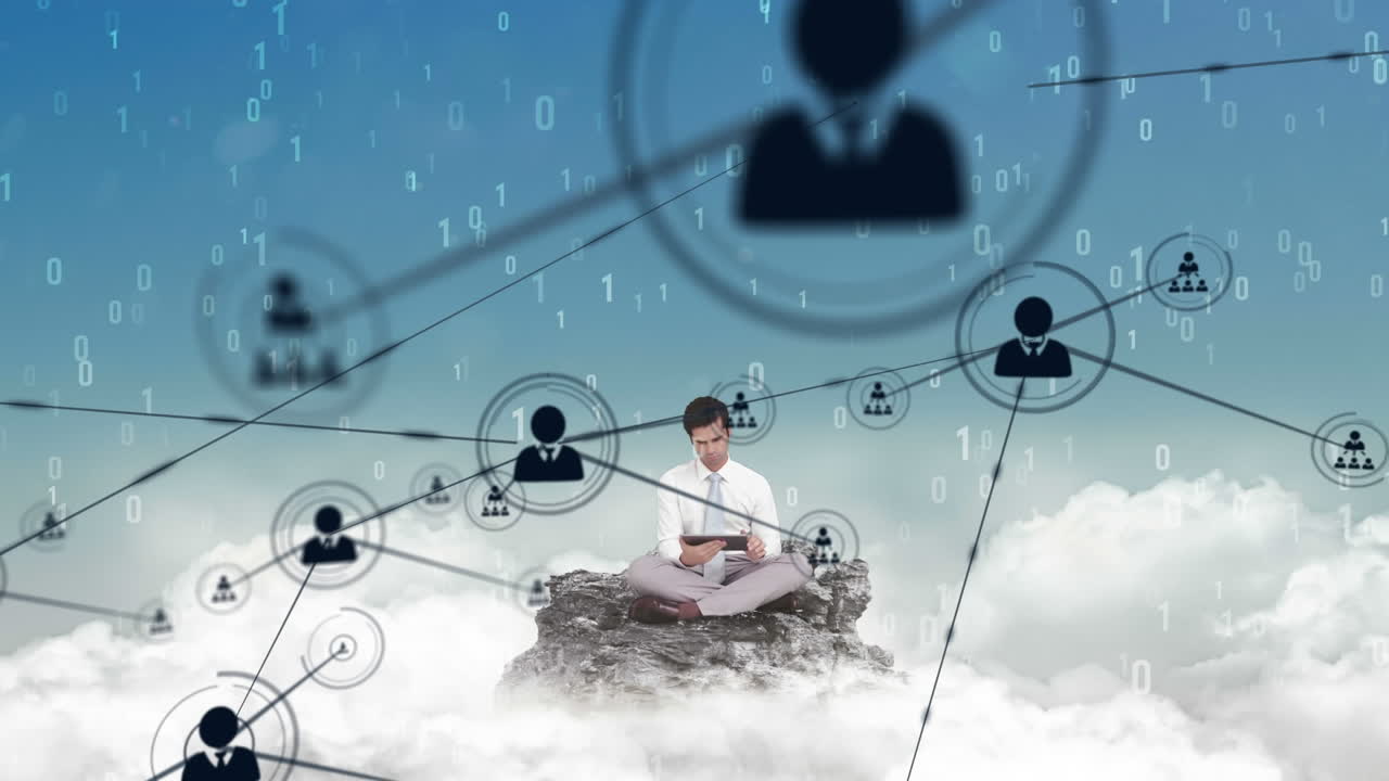 커 ⁇ 터가 움직이고 디지털 데이터가 파란색 바탕에 있습니다.