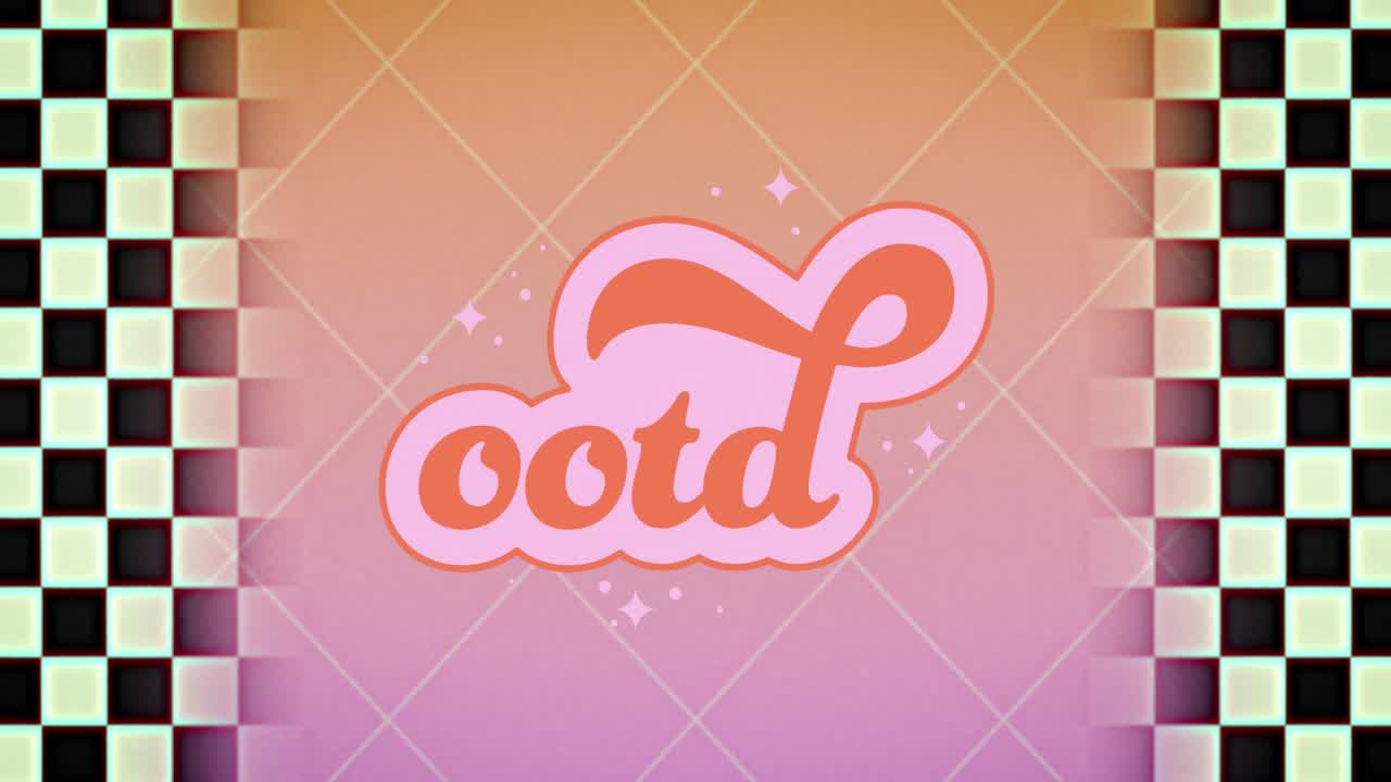 검은색과  ⁇ 색 배경의 ootd 텍스트의 애니메이션