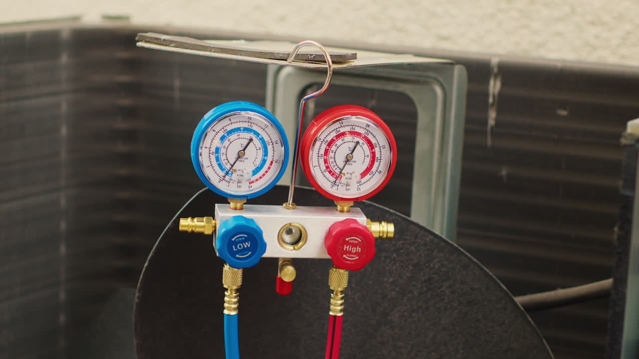 cerca de los medidores de colector rotos