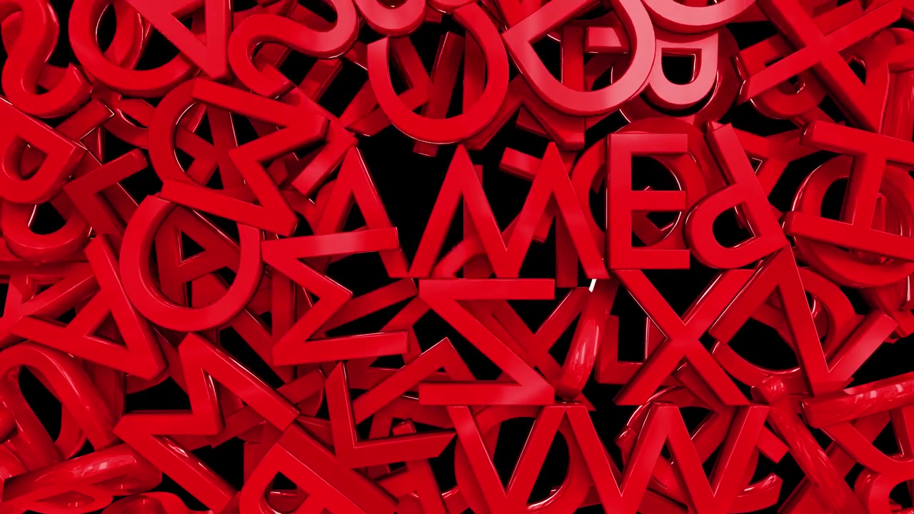 Letters alphabet characters fill screen transition capital type font book abc 4k