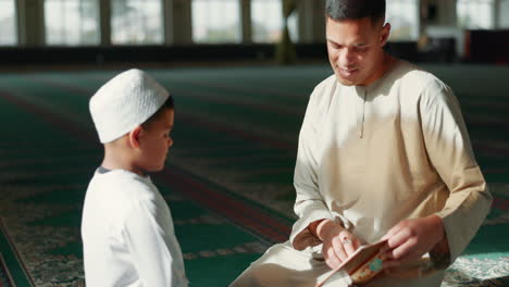 muslim, high five in a mosque