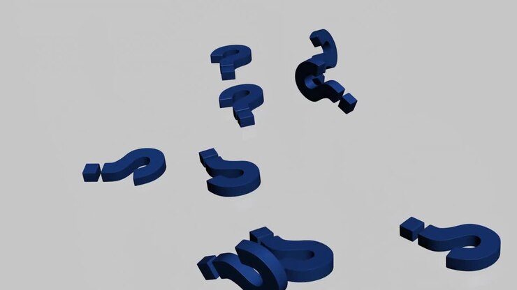 3d Question Marks falling