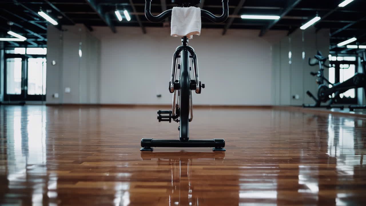 Empty Gym with Exercise Bike
