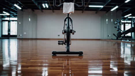 empty gym with exercise bike