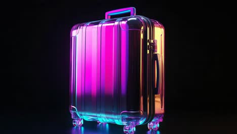 neon colorful suitcase