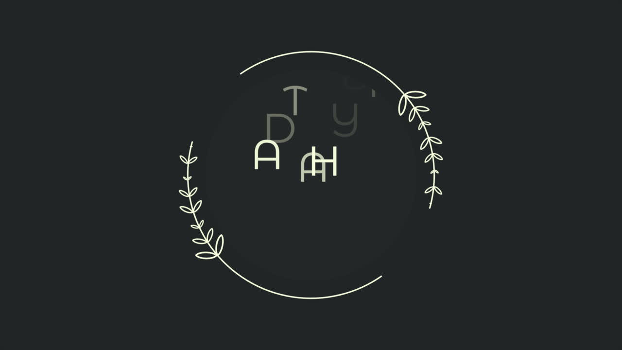 Fathers Day text with white leaves on black fashion gradient