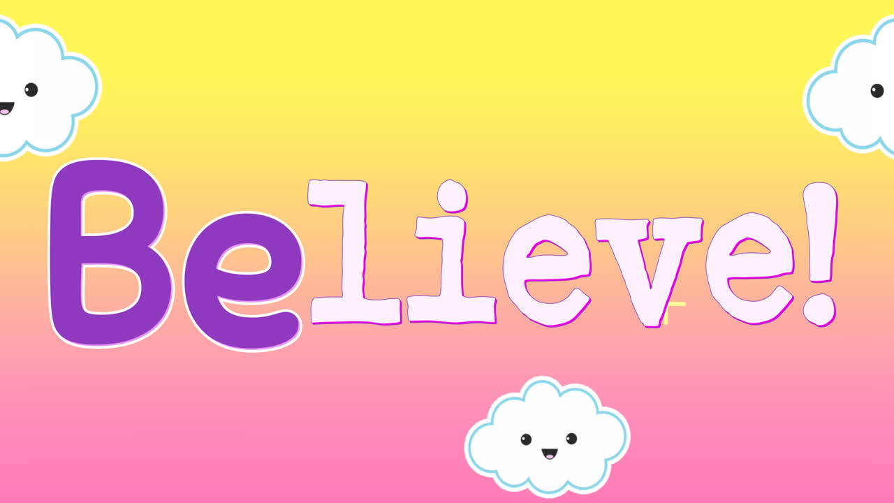 4k에 나타나는 단어 믿음의 애니메이션