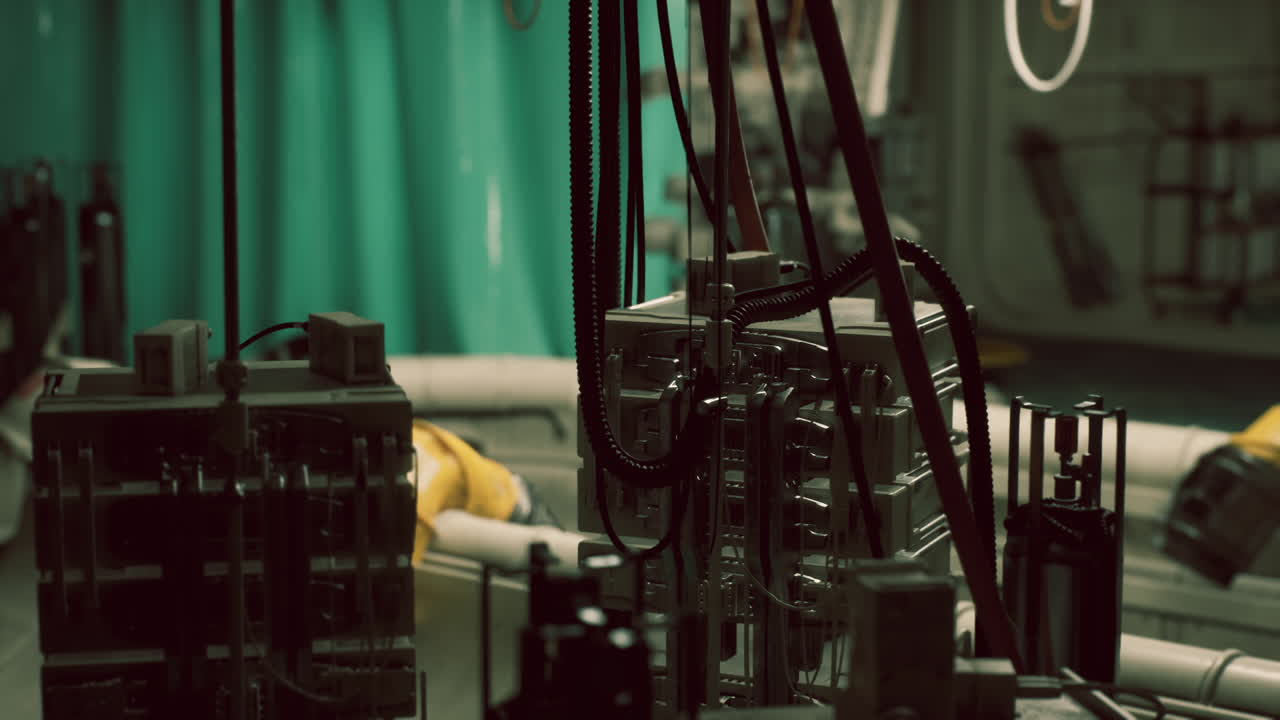 una mirada de cerca a la maquinaria dentro de una nave espacial futurista