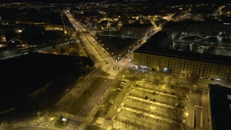 night view of urban city of salamanca residential area , western spain