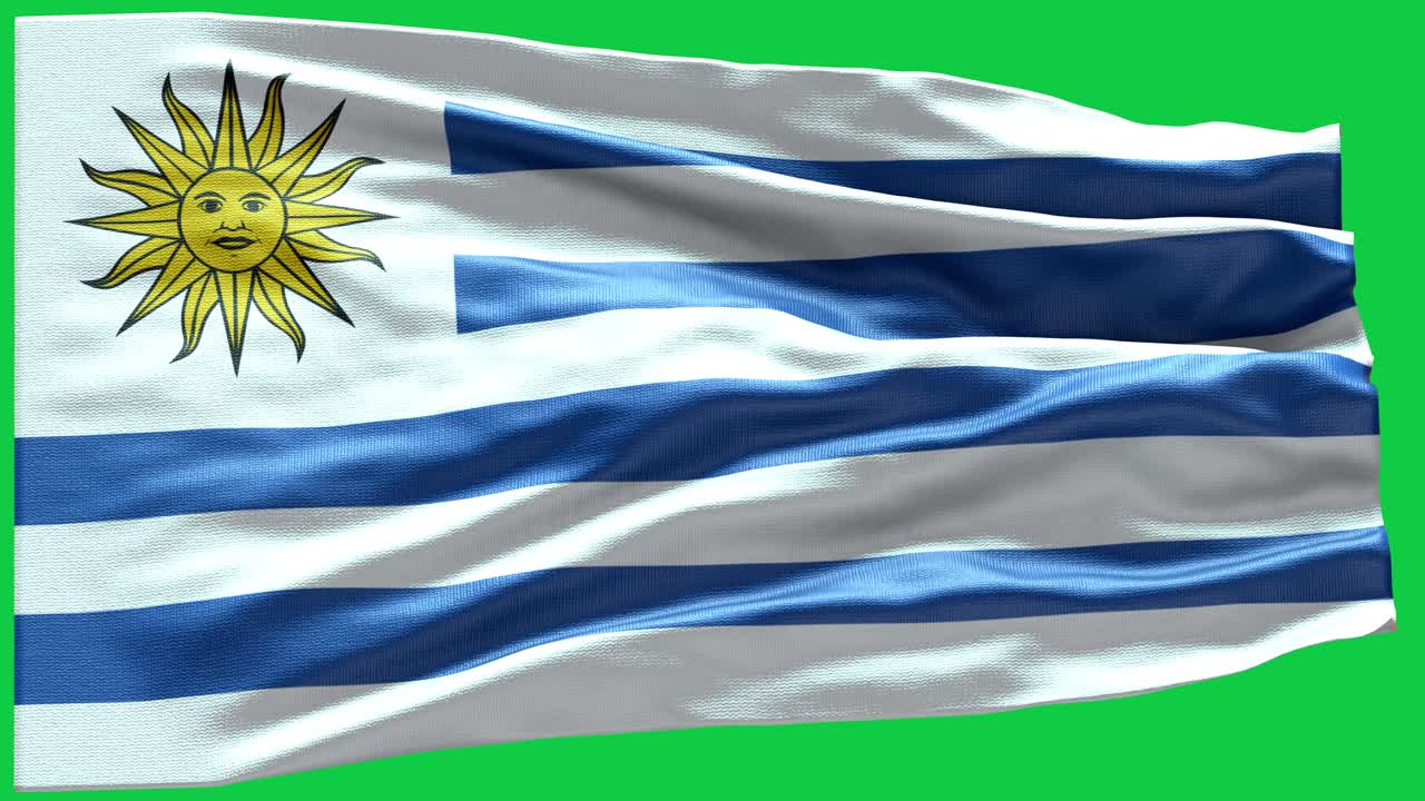 4k bandera de uruguay muy detallada - bandera de uruguay de alto detalle - bandera nacional de uruguay patrón de ondas elementos en bucle