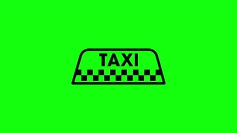 transparent black taxi cab icon logo flat signboard 10 animations green screen taximeter chroma key