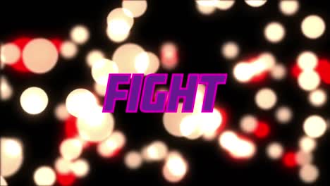 Animation-of-fight-neon-text-over-spot-lights