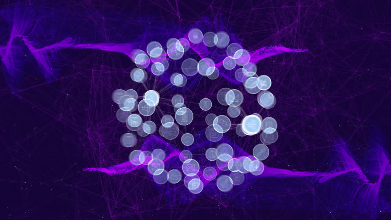 animación del globo con una red de conexiones