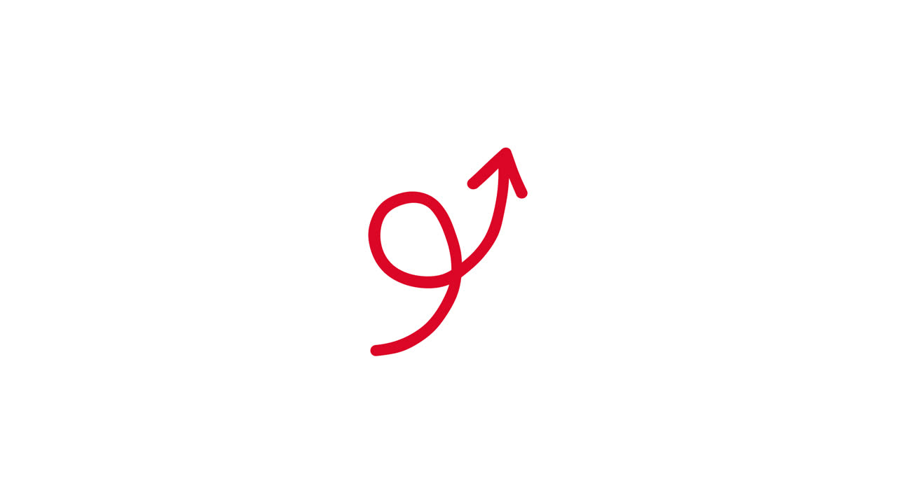 Red Looping Arrow Animation on White Background
