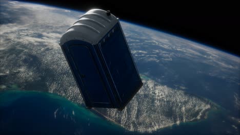 portable street wc toilet cabin on earth orbit