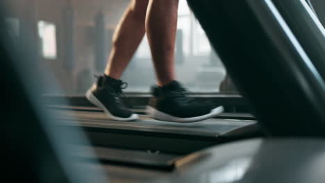 Sneakers,-legs-and-person-running-on-treadmill