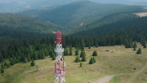 telecommunication tower on the hills of golija mountain, western serbia