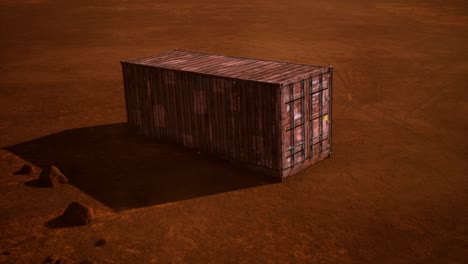 contenedor de envío abandonado en el desierto