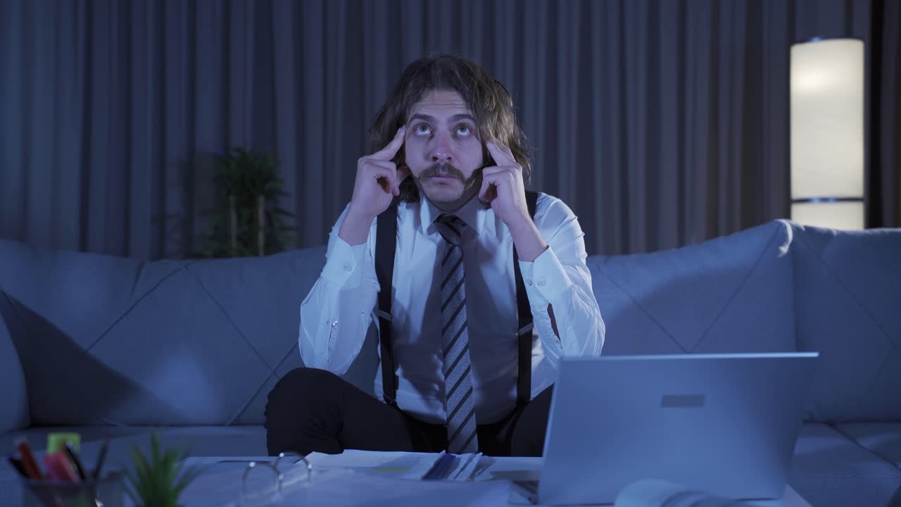 Man focused on thinking becomes confused and unable to think.