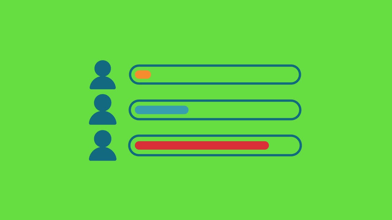 4k video of cartoon election icons on green background.