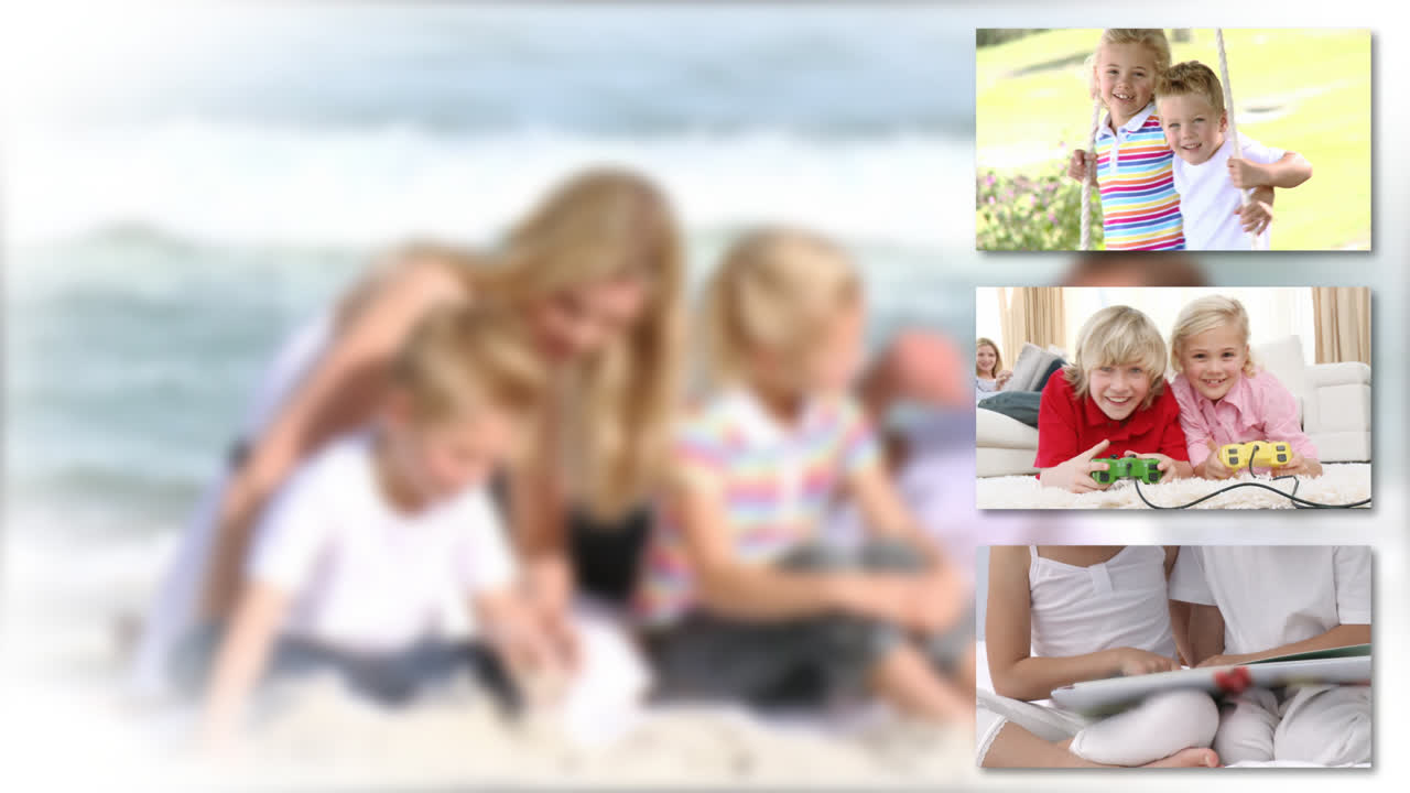 재미를 느끼는 가족의 초상화