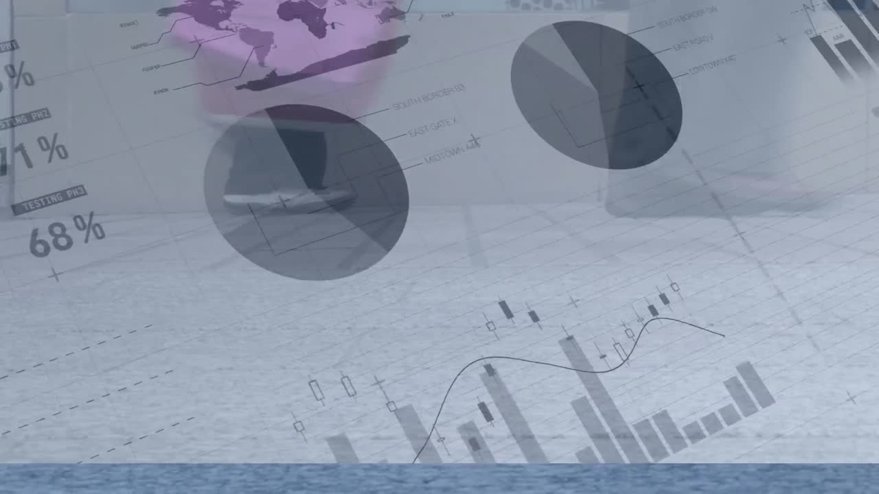 거리를  ⁇ 고 있는 다양한 사람들을 대상으로 금융 데이터 처리의 애니메이션