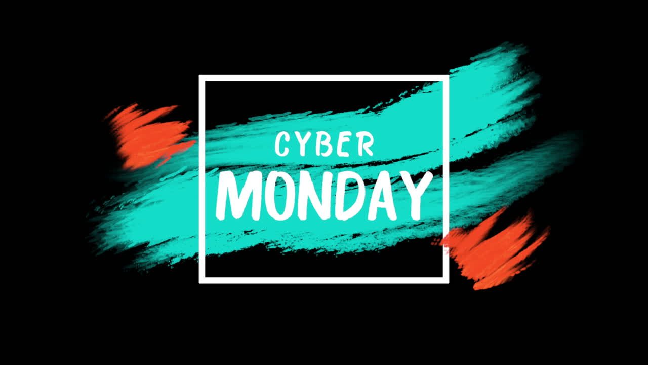 사이버 월요일은 검은색 그라데이션에 화려한 수채화  ⁇ 솔로