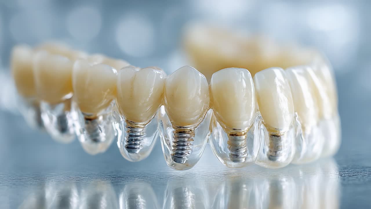 Close-up View of Dental Implants Showcasing Precision Engineering and Aesthetic Design in Modern Dentistry for Restorative Solutions