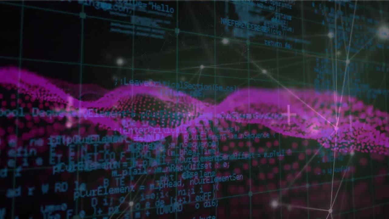 Animation of network of connections over data processing