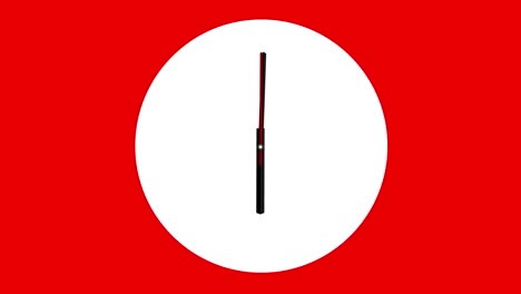 Clock timelapse looping 12 hours - Clock - Wall clock - Minimal abstract motion 3d rendering clock time concept time lapse hours - Clock Time Lapse - Clock time lapse loopable - 12 hours timelapse - White color clock loop - Red Background - Clock Time