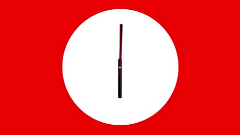 clock timelapse looping 12 hours - clock - wall clock - minimal abstract motion 3d rendering clock time concept time lapse hours - clock time lapse - clock time lapse loopable - 12 hours timelapse - white color clock loop - red background - clock time