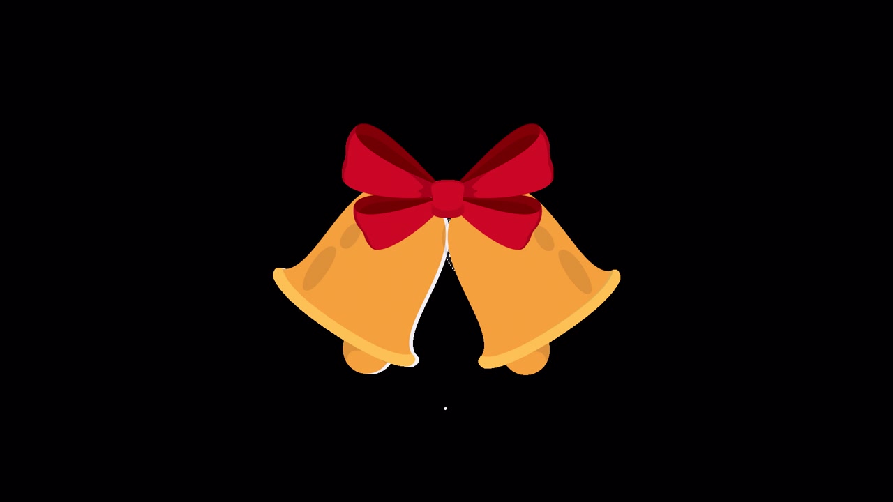 Animated Golden Christmas Bells with Red Bow