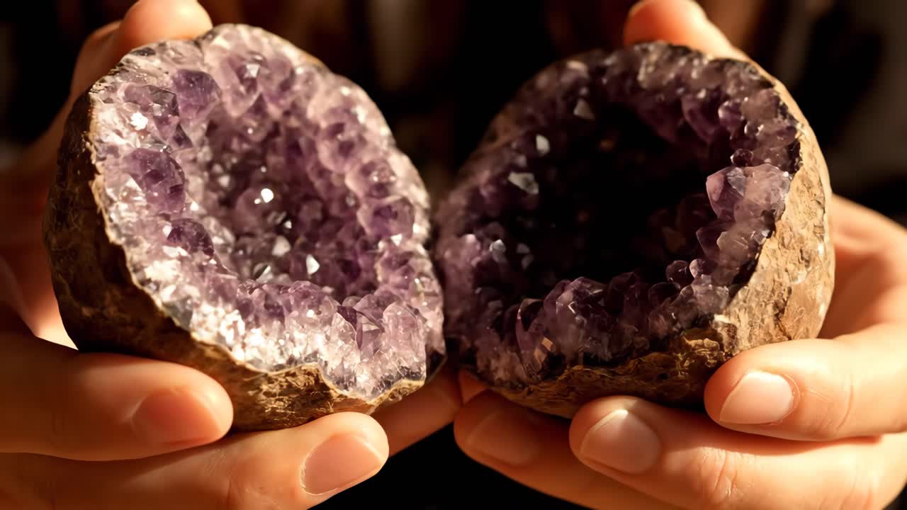 Amethyst Geode Held in Hands