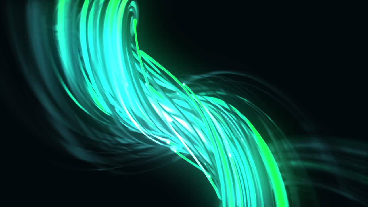 Animation of light trails over black background