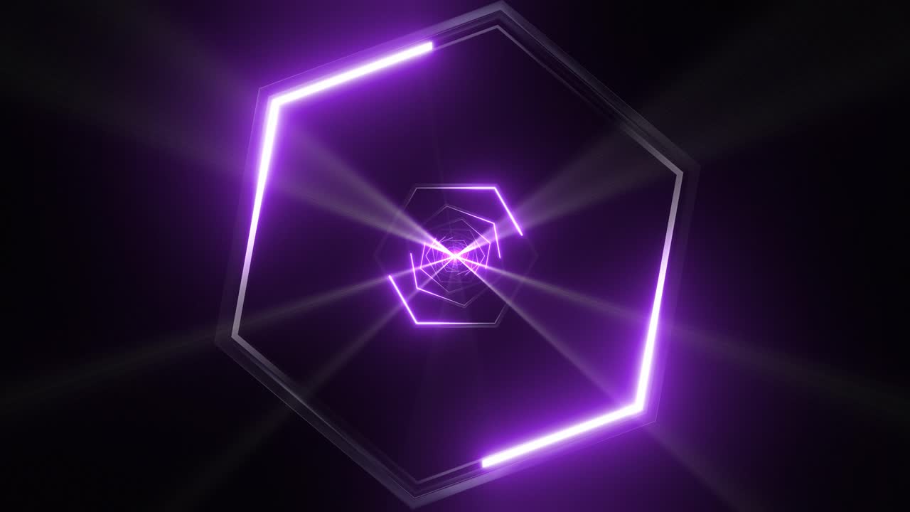 túnel hexagonal de neón abstracto
