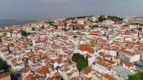 aerial view of lisbon downtown in portugal