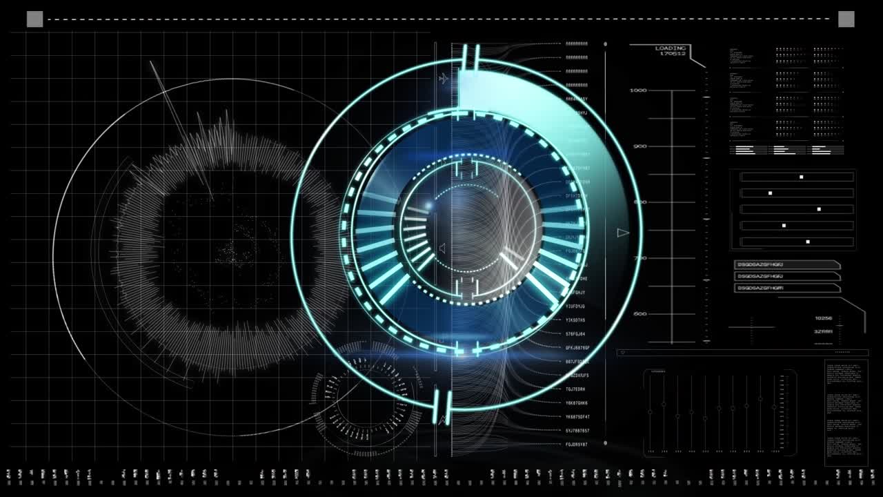 Animation of counting over data on black background