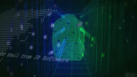 animación de codificación binaria y procesamiento de datos a través de servidores informáticos