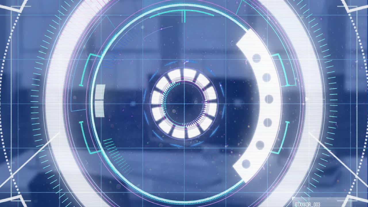 Animation of scope scanning and financial data processing over office