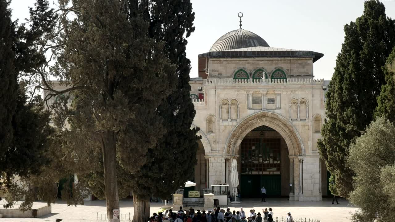 la mezquita de al-aqsa desde el monte del templo en jerusalén