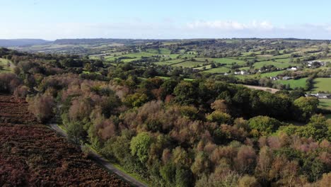 Vista-Aérea-Con-Vistas-Al-Campo-De-East-Devon-Desde-Hartridge-Hill