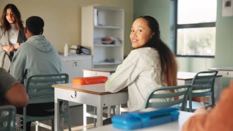 a student in a classroom during class