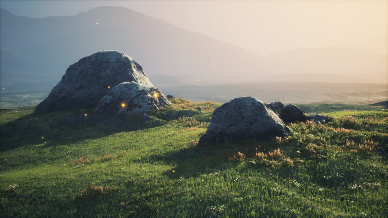 paisaje alpino con grandes piedras